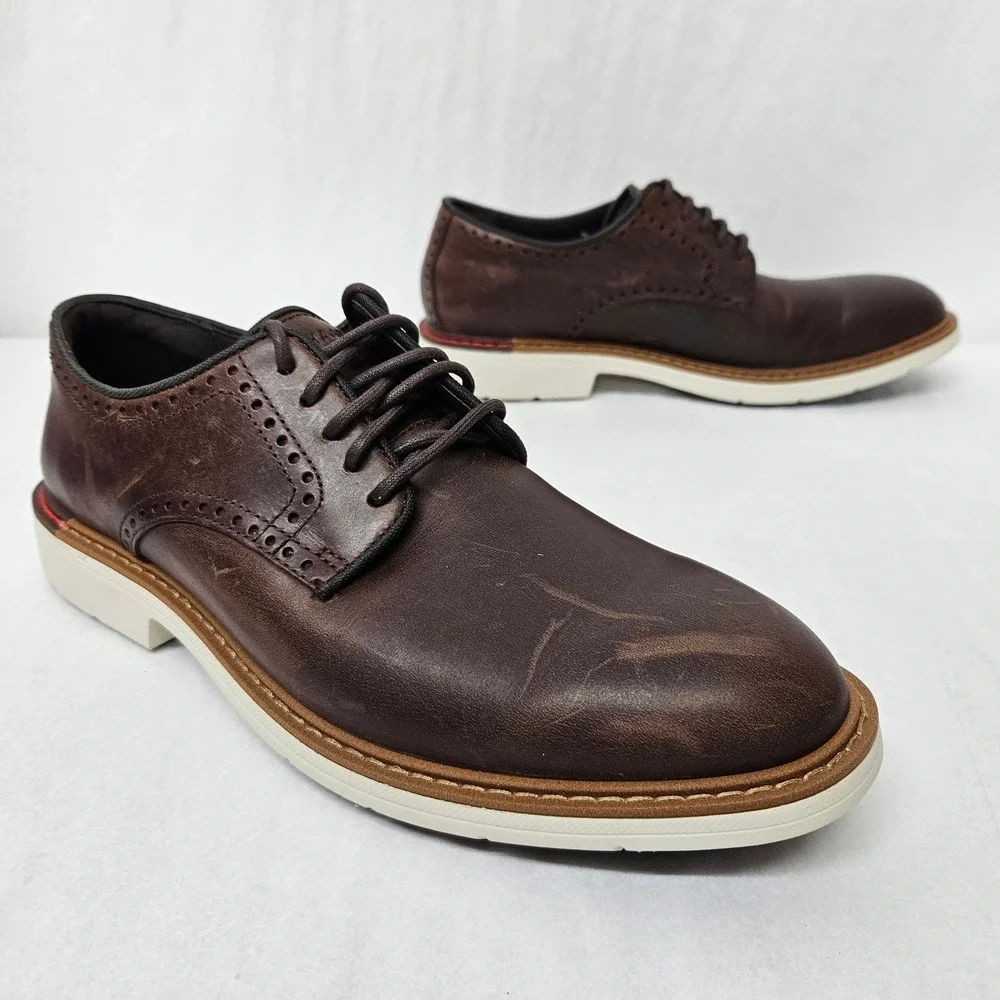 Cole Haan Go-To Plain Toe Oxford Shoes C35083‎ Dark Coffee Leather Men's Size 8